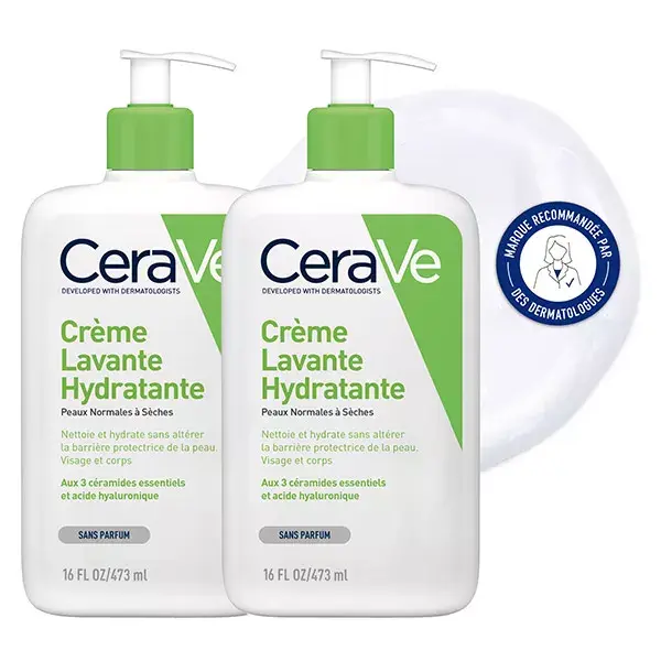 Crème nettoyante hydratante CeraVe 2x473 ml